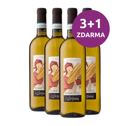 Soave "Il Selese" DOC 2024, I Stefanini, 3+1 ZDARMA, 4x0,75l